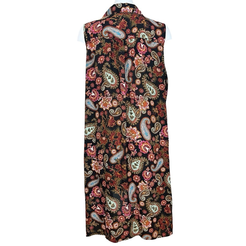 Spense Bohemian Floral Button Down Sleeveless High Low Tunic/Dress Size 1X - Picture 6 of 10